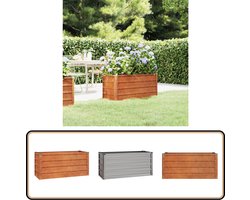 vidaXL Plantenbak Verhoogd - Cortenstaal - 100x40x45 cm Plantenbak - Cortenstaal - Tuindecoratie - Buitenkamer - Balkontuin