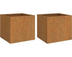 vidaXL - Plantenbakken - 2 - st - 49x47x46 - cm - cortenstaal