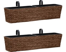 vidaXL - Plantenbakken - 2 - st - waterhyacint - bruin
