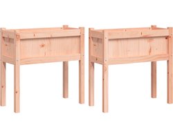 vidaXL - Plantenbakken - met - poten - 2 - st - massief - douglashout