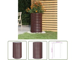 vidaXL Plantenbakken - Tuindecoratie - Plantenbak 40x40x68 cm gepoedercoat staal bruin - Metalen Plantenbak - Bruine Plantenbak - Outdoor Decoratie
