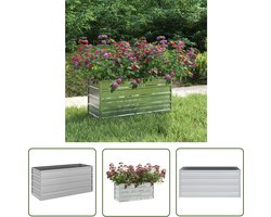 vidaXL Plantenbakken - Verhoogde Plantenbak - Plantenbak verhoogd 100x40x45 cm gegalvaniseerd staal zilver - Tuinaccessoires - Buitenkamer - Balkondecoratie