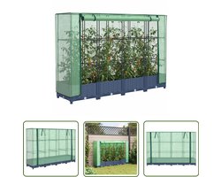 vidaXL Plantenbakken - Verhoogde Plantenbak - Plantenbak verhoogd met kashoes 160x40x123 cm rattanlook - Balkonplanten - Tuinaccessoires - Rotan Look