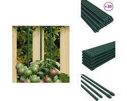 vidaXL Plantenstaak - Plantenstaken - Planten Steunstaak - Plantensteun - Plantenstaken 30 st 60 cm staal groen