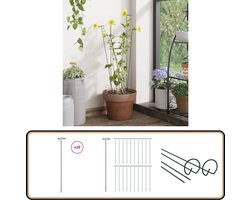 vidaXL Plantenstaken - 20 stuks - 40 cm - Staal - Groen Planten Stokken - Planten Steunen - Klimplanten Steunen - Tuin Accessoires - Tuingereedschap