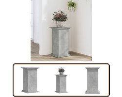 vidaXL Plantenstandaard 33x33x60 cm betongrijs Plantenstandaard - Houten Plantendrager - Betonnen Plantenhouder - Indoor Plantenbak - Kamerplanten Stand