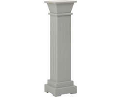 vidaXL - Plantenstandaard - klassieke - zuil - vierkant - 17x17x66 - cm - MDF - grijs