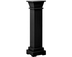 vidaXL - Plantenstandaard - klassieke - zuil - vierkant - 17x17x66 - cm - MDF - zwart