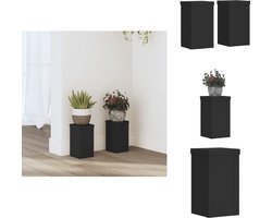 vidaXL Plantenstandaard - Plantenstandaards - Plantenrek - Planten Standaard - Plantenstandaards 2 st 10x10x18 cm bewerkt hout zwart