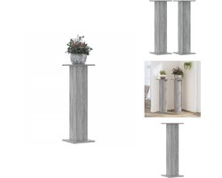 vidaXL Plantenstandaard - Plantenstandaards - Plantenrek - Planten Standaard - Plantenstandaards 2 st 30x30x95 cm bewerkt hout grijs sonoma