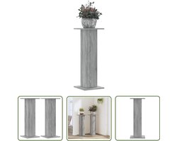 vidaXL Plantenstandaard - Planthouders - Plantenstandaards 2 st 30x30x80 cm bewerkt hout grijs sonoma - Houten Plantenstandaard - Grijze Plantenstandaard - Plantaarzenhouders