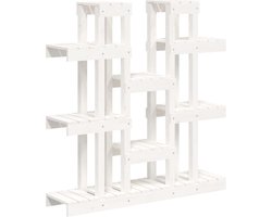 vidaXL - Plantenstandaard - wit - 104,5x25x109,5 - cm - massief - grenenhout