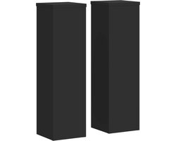 vidaXL - Plantenstandaards - 2 - st - 17x17x60 - cm - bewerkt - hout - zwart