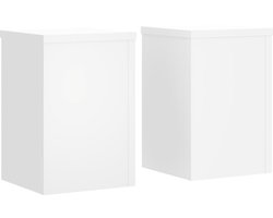 vidaXL - Plantenstandaards - 2 - st - 20x20x30 - cm - bewerkt - hout - wit