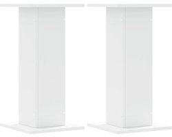 vidaXL - Plantenstandaards - 2 - st - 30x30x60 - cm - bewerkt - hout - wit