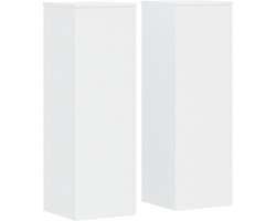 vidaXL - Plantenstandaards - 2 - st - 33x33x100 - cm - bewerkt - hout - wit