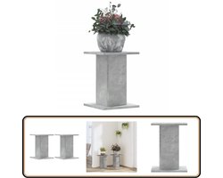 vidaXL Plantenstandaards 2 st Betongrijs 30x30x40 cm Plantenstandaard - Houten Plantendrager - Beton Grijs - Binnendecoratie - Kamerplanten