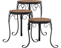 vidaXL - Plantenstandaards - 3 - st - keramiek - terracottakleurig
