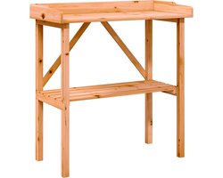 vidaXL - Plantentafel - met - schap - 78x38x82,5 - cm - vurenhout - bruin