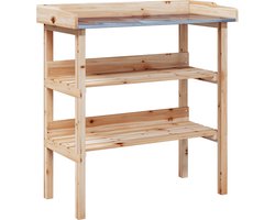vidaXL - Plantentafel - met - schappen - 78x38x82,5 - cm - massief - vurenhout
