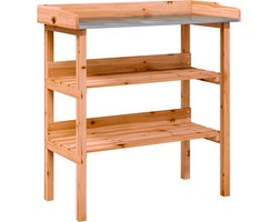vidaXL - Plantentafel - met - schappen - 78x38x82,5 - cm - vurenhout - bruin