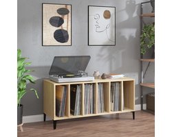 vidaXL Platenkast 100x38x48 cm bewerkt hout sonoma eikenkleurig