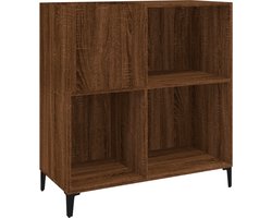 vidaXL - Platenkast - 84,5x38x89 - cm - bewerkt - hout - bruin - eikenkleur