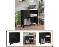 vidaXL Platenkast 84,5x38x89 cm bewerkt hout zwart