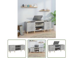 vidaXL Platenkasten - Platendrager - Platenkast 121x38x48 cm bewerkt hout betongrijs - Houtskelet - Vintage Kast - Media Kast