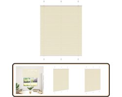 vidaXL Plisségordijn - 110x100cm - Crème - Zonder boren Plisségordijn - Rolgordijn - Gordijnen - Raamdecoratie - Privacy Screen
