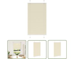 vidaXL Plisségordijn 70x100 cm Crème Polyester Plisségordijn - Gordijnen - Raamdecoratie - Crème Kleur - Woon Accessoires