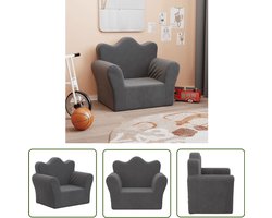 vidaXL Pluche Bank - Kinderbank - Kinderbank zacht pluche antracietkleurig - Kids Bank - Antraciet Bank - Kindermeubilair