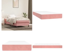 vidaXL Pocketveringmatras 100x200x20 cm fluweel roze - Pocketveringmatras - Pocketveringmatrassen - Matras - Pocketvering Matras