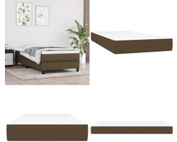 vidaXL Pocketveringmatras 100x200x20 cm stof donkerbruin - Pocketveringmatras - Pocketveringmatrassen - Matras - Pocketvering Matras