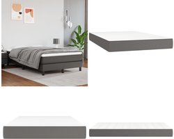 vidaXL Pocketveringmatras 120x200x20 cm kunstleer grijs - Pocketveringmatras - Pocketveringmatrassen - Matras - Pocketvering Matras