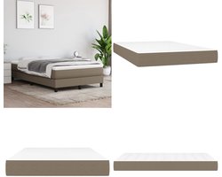 vidaXL Pocketveringmatras 120x200x20 cm stof taupe - Pocketveringmatras - Pocketveringmatrassen - Matras - Pocketvering Matras