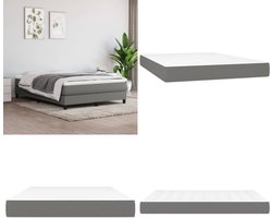vidaXL Pocketveringmatras 140x190x20 cm stof donkergrijs - Pocketveringmatras - Pocketveringmatrassen - Matras - Pocketvering Matras