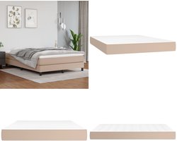 vidaXL Pocketveringmatras 140x200x20 cm kunstleer cappuccinokleurig - Pocketveringmatras - Pocketveringmatrassen - Matras - Pocketvering Matras