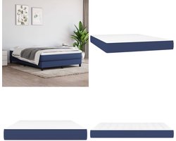 vidaXL Pocketveringmatras 140x200x20 cm stof blauw - Pocketveringmatras - Pocketveringmatrassen - Matras - Pocketvering Matras