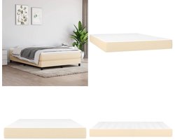 vidaXL Pocketveringmatras 140x200x20 cm stof crèmekleurig - Pocketveringmatras - Pocketveringmatrassen - Matras - Pocketvering Matras