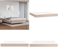 vidaXL Pocketveringmatras 160x200x20 cm kunstleer cappuccinokleurig - Pocketveringmatras - Pocketveringmatrassen - Matras - Pocketvering Matras