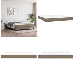 vidaXL Pocketveringmatras 160x200x20 cm stof taupe - Pocketveringmatras - Pocketveringmatrassen - Matras - Pocketvering Matras
