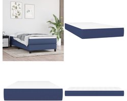 vidaXL Pocketveringmatras 90x190x20 cm stof blauw - Pocketveringmatras - Pocketveringmatrassen - Matras - Pocketvering Matras