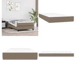 vidaXL Pocketveringmatras 90x190x20 cm stof taupe - Pocketveringmatras - Pocketveringmatrassen - Matras - Pocketvering Matras