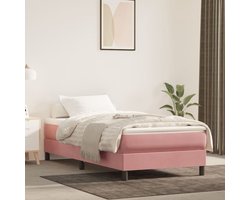 vidaXL Pocketveringmatras - 90x200 cm - Roze Fluweel Pocketveringmatras - Fluweel Matras - Velvet Matras - Slaapcomfort - Goede Nachtrust