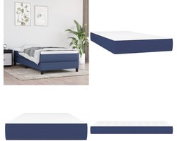 vidaXL Pocketveringmatras 90x200x20 cm stof blauw - Pocketveringmatras - Pocketveringmatrassen - Matras - Pocketvering Matras