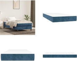 vidaXL - Pocketveringmatras - medium - 100x200x20 - cm - fluweel - donkerblauw