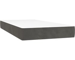 vidaXL - Pocketveringmatras - medium - 100x200x20 - cm - fluweel - donkergrijs