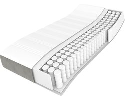 vidaXL - Pocketveringmatras - medium - 100x200x20 - cm - fluweel - lichtgrijs