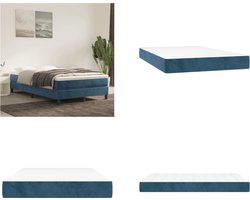 vidaXL - Pocketveringmatras - medium - 120x200x20 - cm - fluweel - donkerblauw